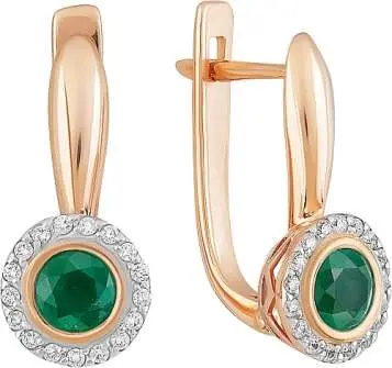 Серьги с английским замком из комбинированного золота