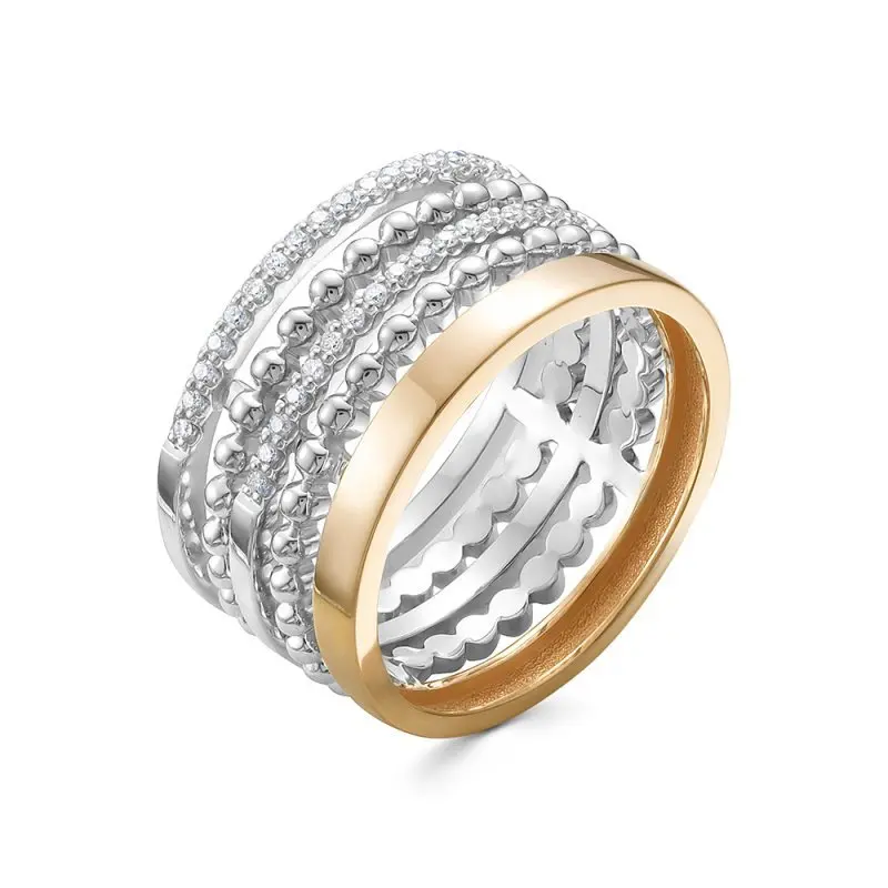 Кольцо декоративное из комбинированного золота