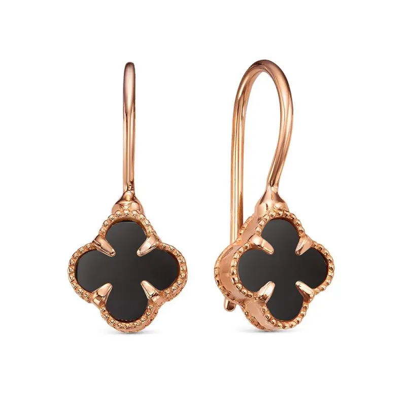 Серьги петельки из красного золота