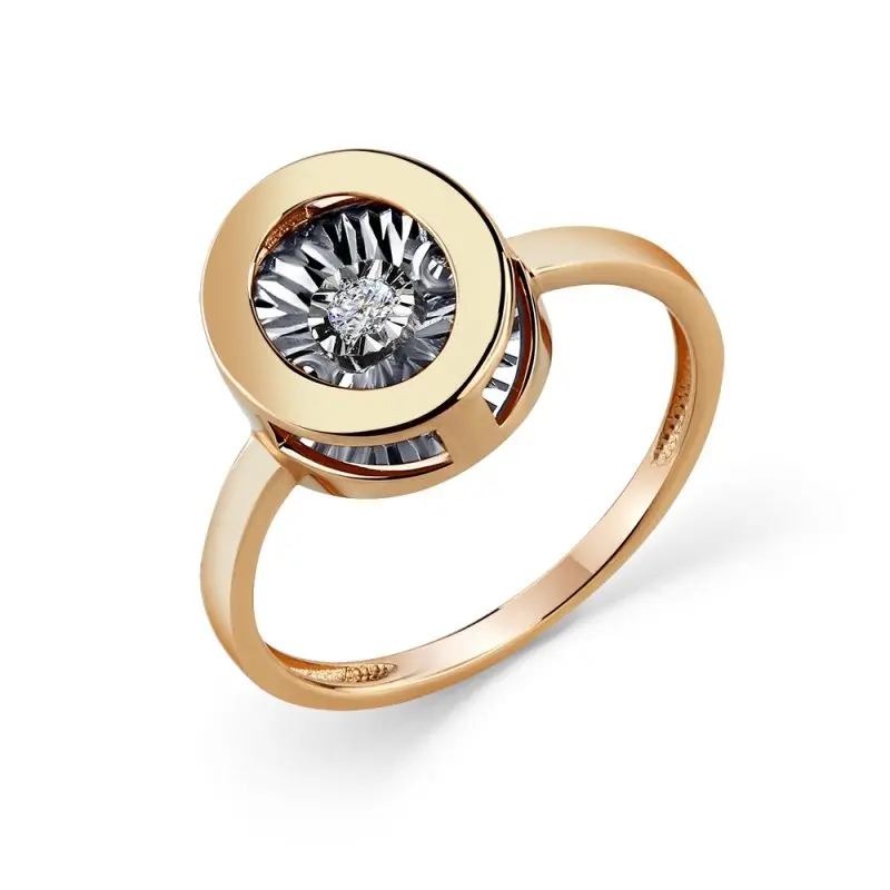 Кольцо декоративное из комбинированного золота