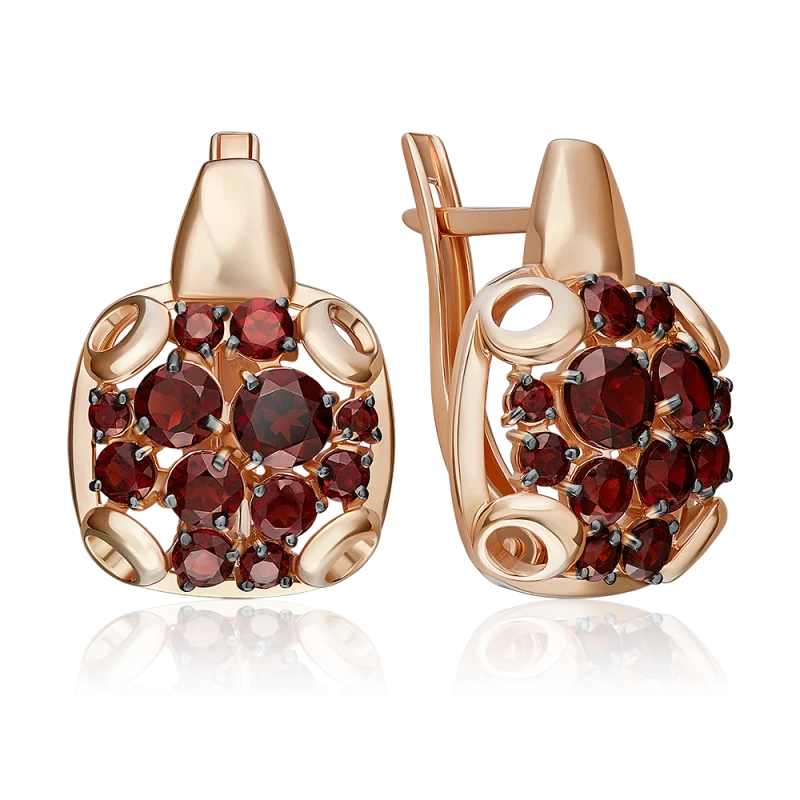 Серьги с английским замком из красного золота