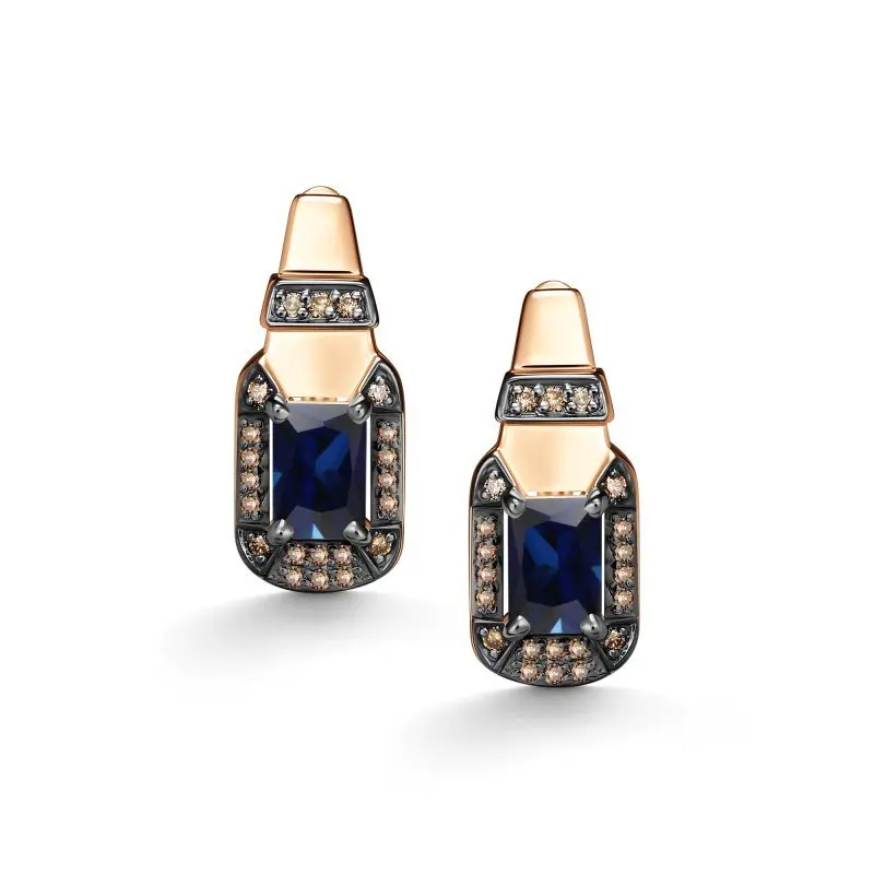 Серьги с английским замком из красного золота
