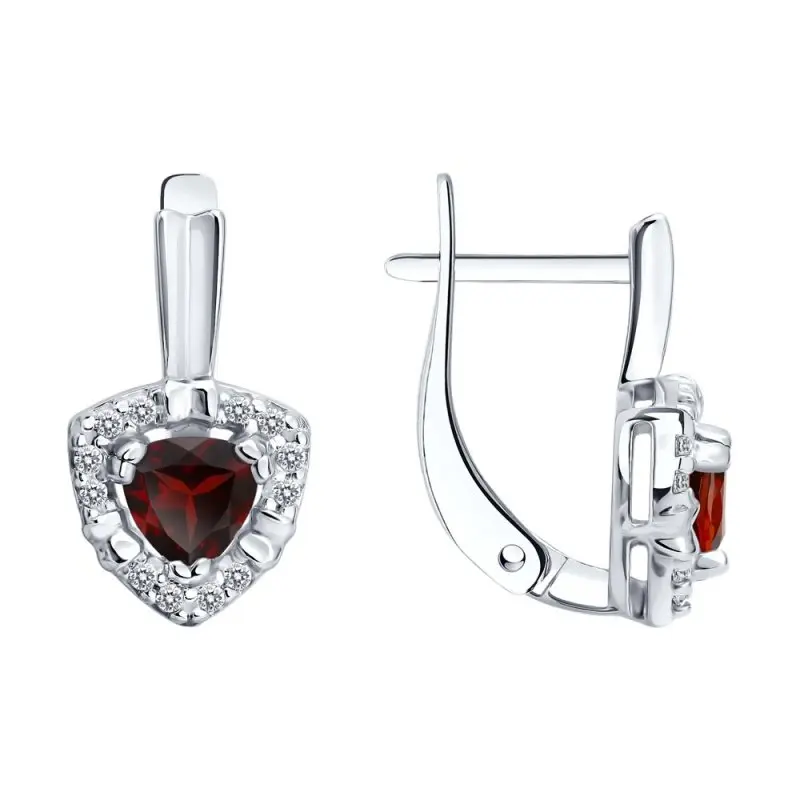 Серьги с английским замком из серебра