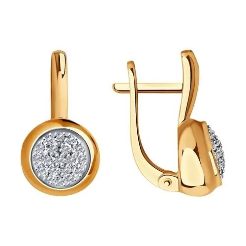 Серьги с английским замком из красного золота