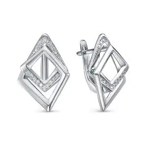Серьги с английским замком из серебра