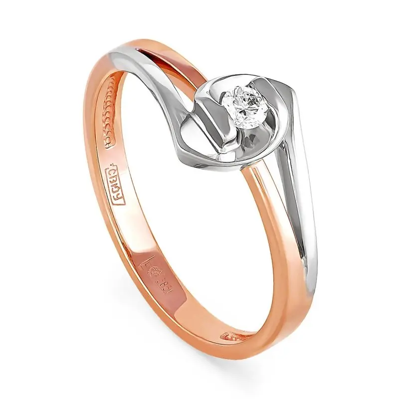 Кольцо декоративное из комбинированного золота