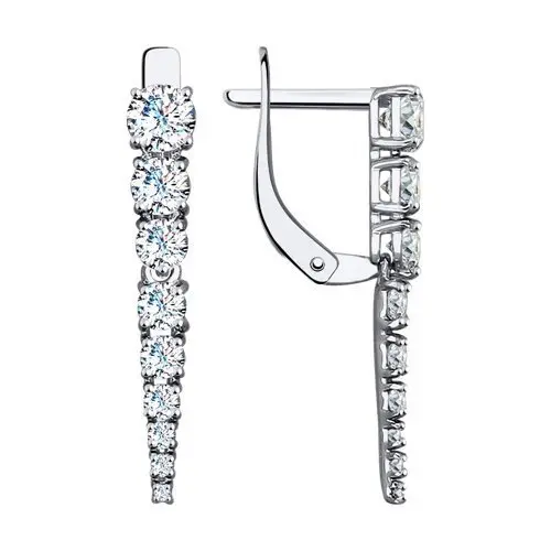 Серьги с английским замком из белого золота