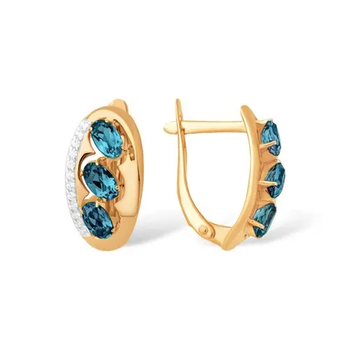 Серьги с английским замком из красного золота