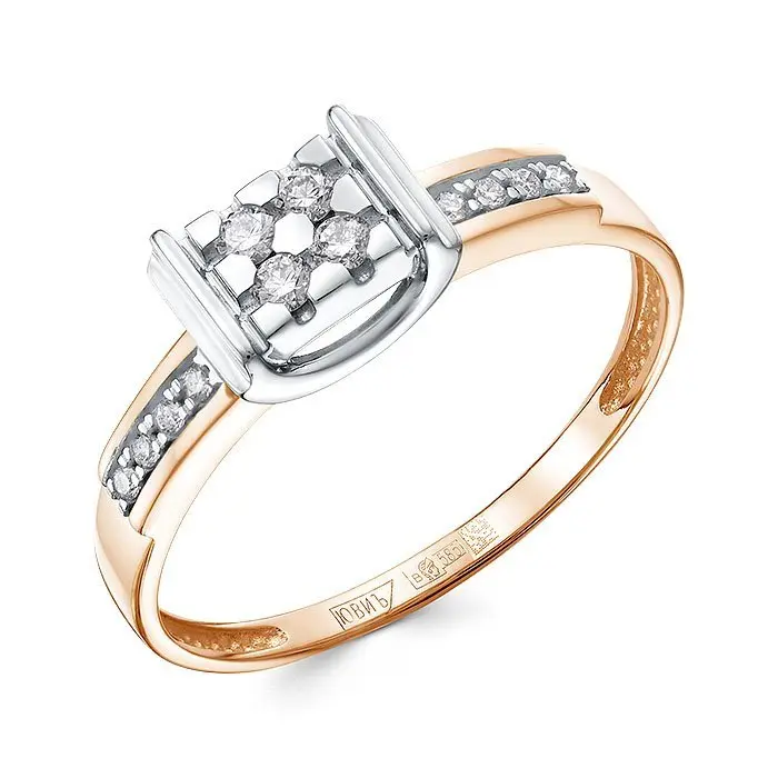 Кольцо декоративное из комбинированного золота