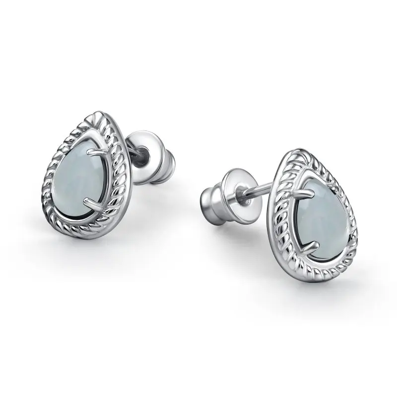 Серьги с английским замком из серебра