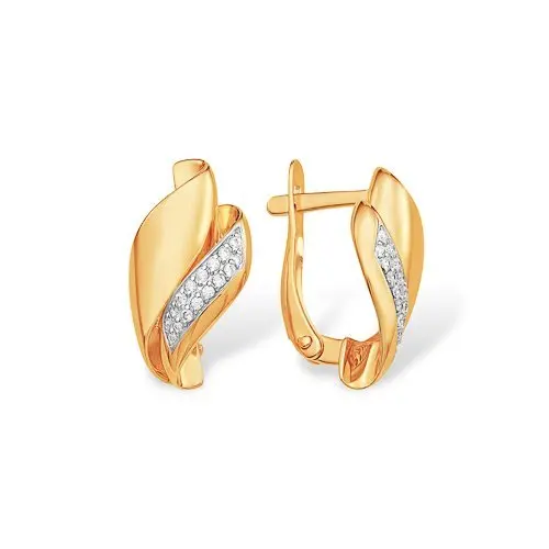 Серьги с английским замком из красного золота
