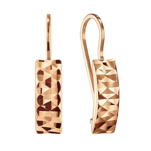 Серьги петельки из красного золота