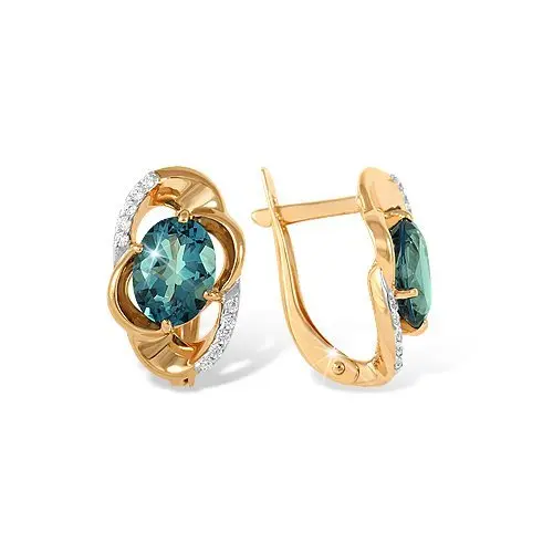 Серьги с английским замком из красного золота