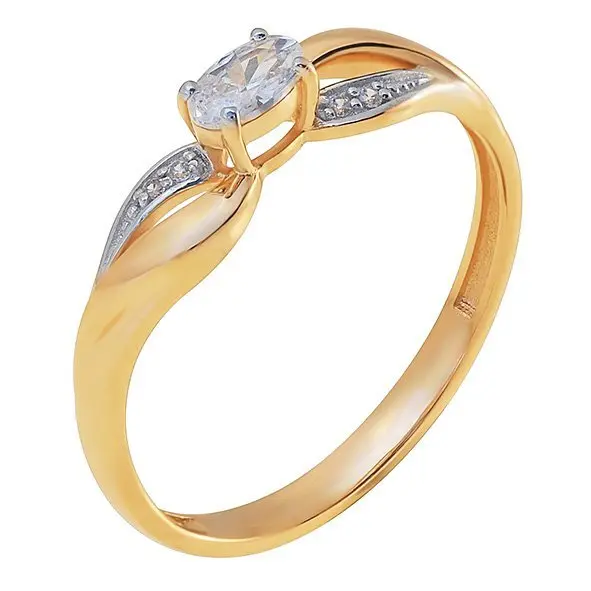 Кольцо декоративное из комбинированного золота