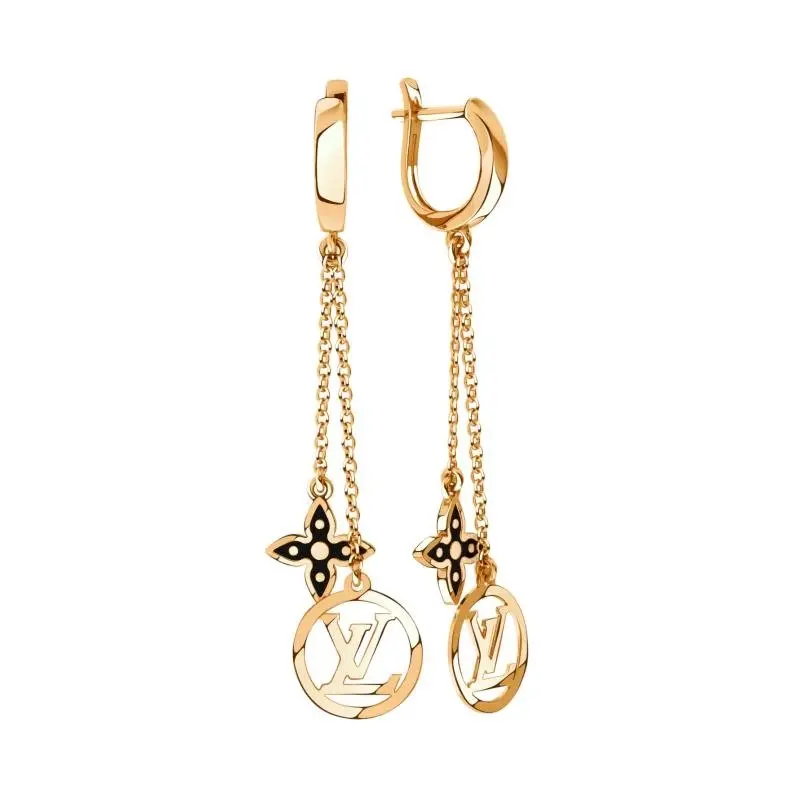 Серьги подвесные из красного золота