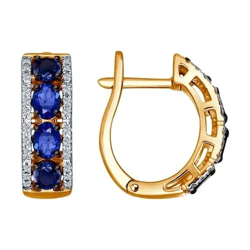 Серьги с английским замком из красного золота