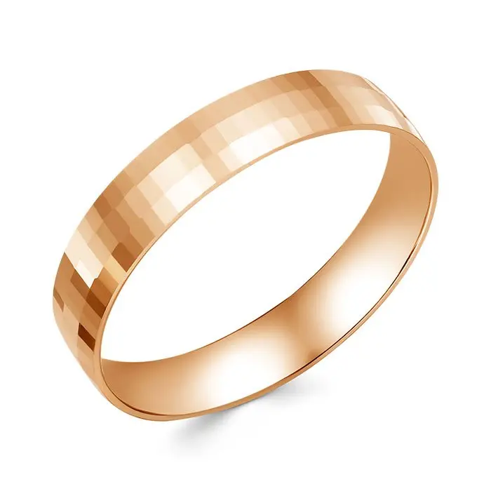 Кольцо обручальное из красного золота