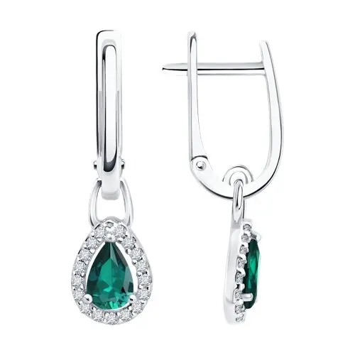 Серьги подвесные из серебра