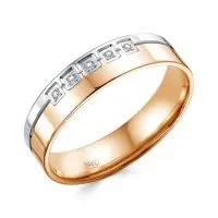 Кольцо обручальное из комбинированного золота