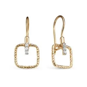 Серьги петельки из красного золота