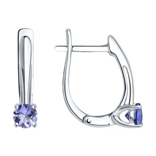 Серьги с английским замком из серебра