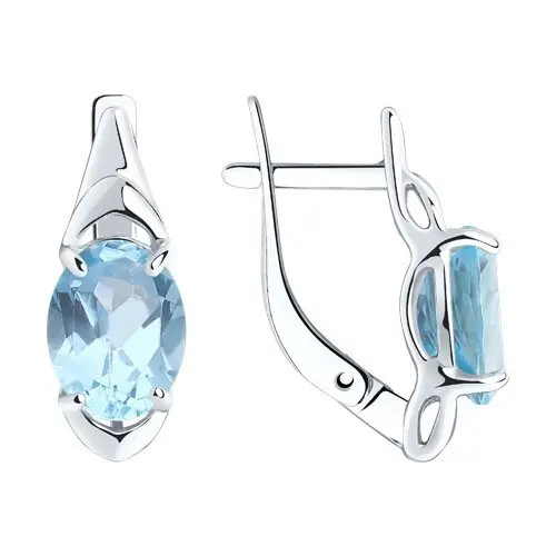 Серьги с английским замком из серебра