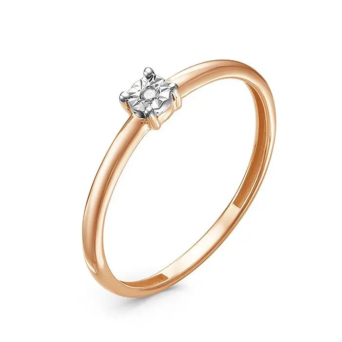 Кольцо помолвочное из комбинированного золота