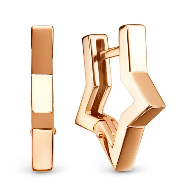 Серьги с английским замком из красного золота