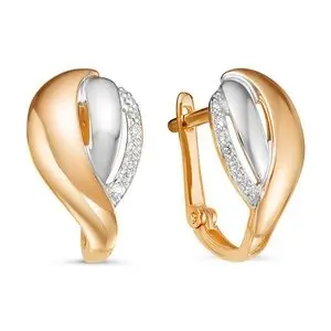 Серьги с английским замком из красного золота