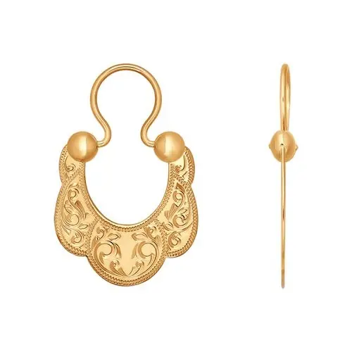 Серьги петельки из красного золота
