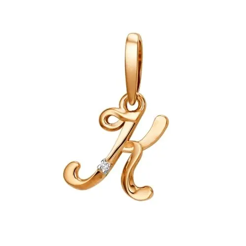 Подвеска буква из красного золота