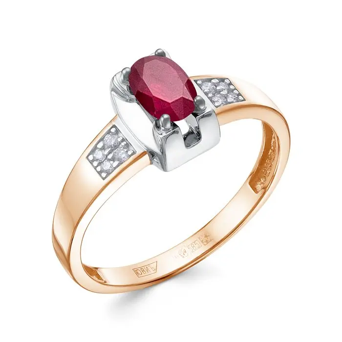 Кольцо декоративное из комбинированного золота