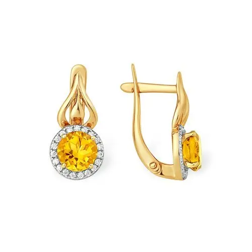 Серьги с английским замком из красного золота