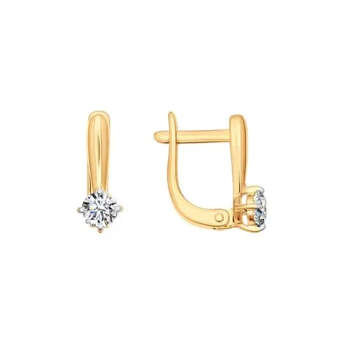 Серьги детские из красного золота