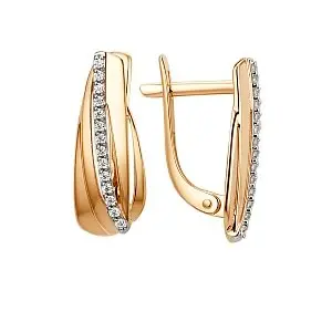 Серьги с английским замком из красного золота