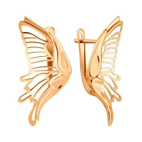 Серьги с английским замком из красного золота