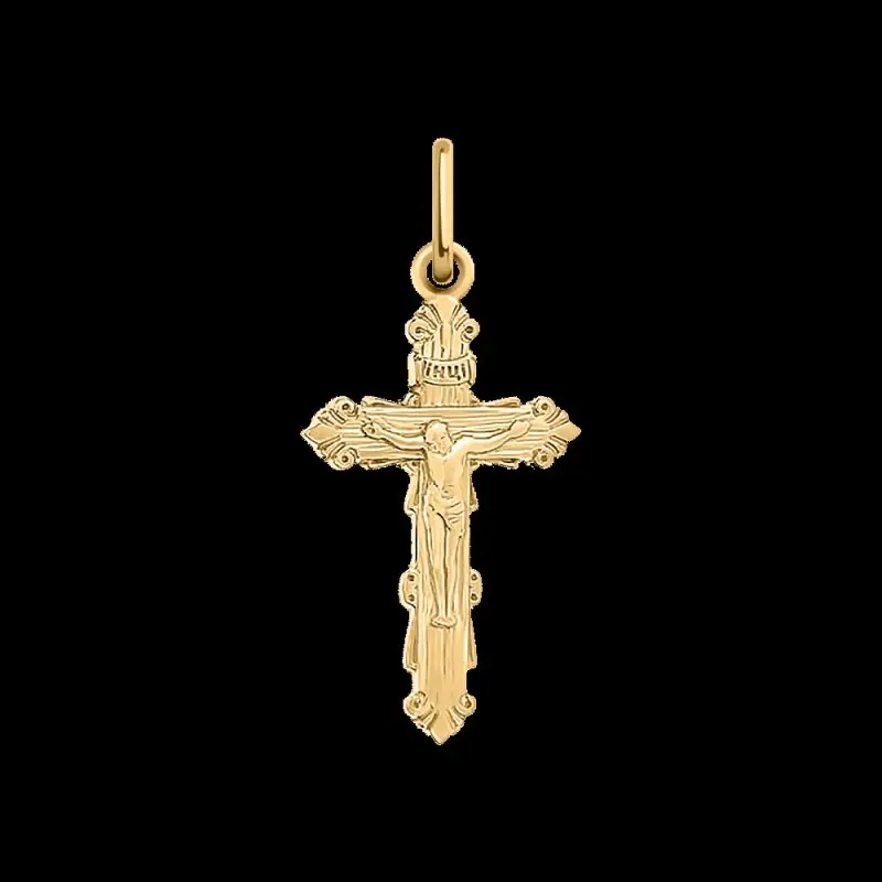 Подвеска крест из красного золота