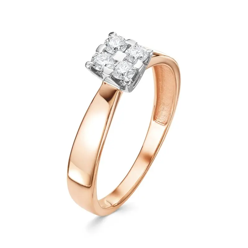 Кольцо декоративное из комбинированного золота