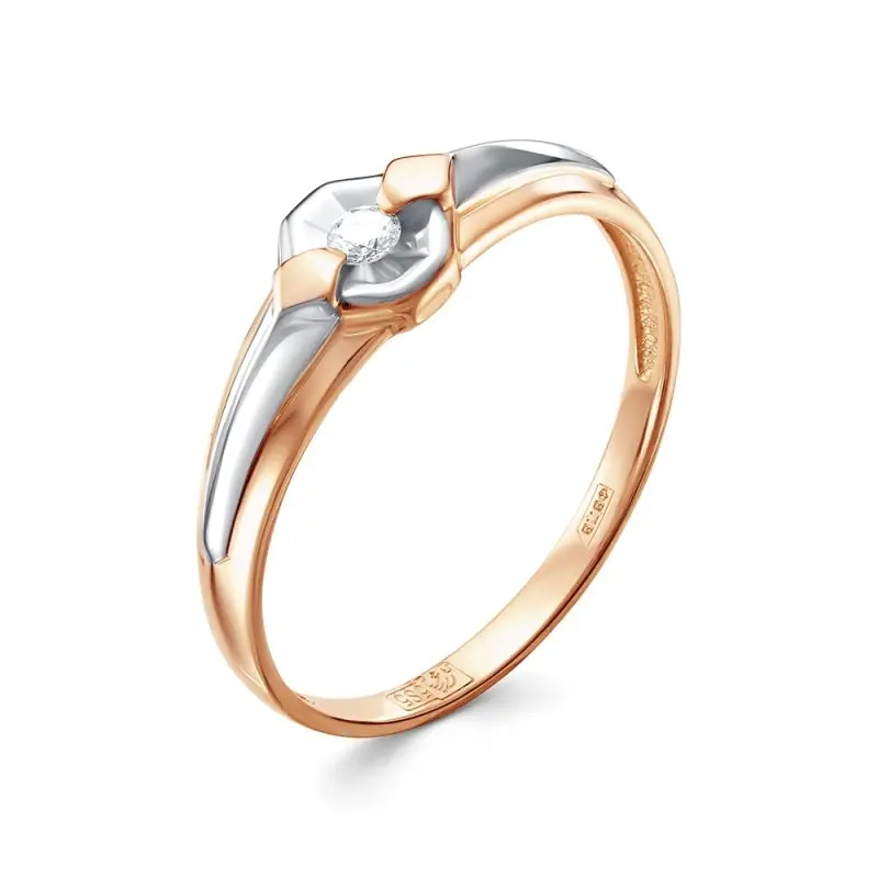 Кольцо декоративное из комбинированного золота