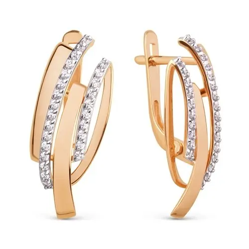 Серьги с английским замком из красного золота