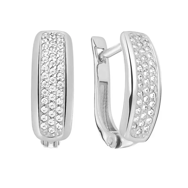 Серьги с английским замком из серебра