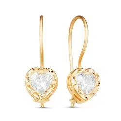 Серьги петельки из красного золота