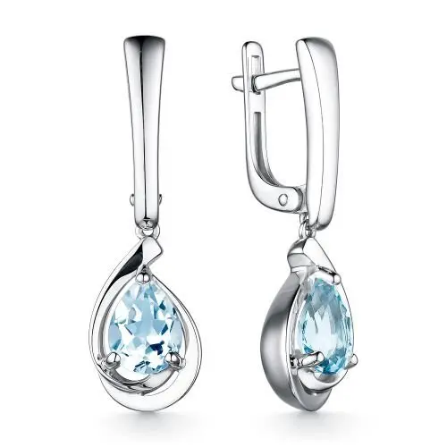 Серьги подвесные из серебра