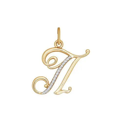 Подвеска буква из красного золота