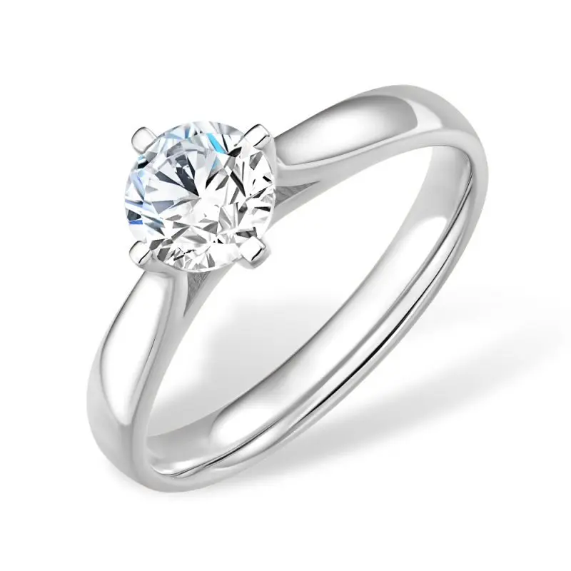 Кольцо помолвочное из белого золота