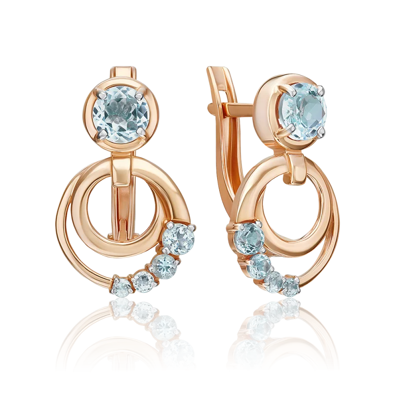 Серьги с английским замком из красного золота