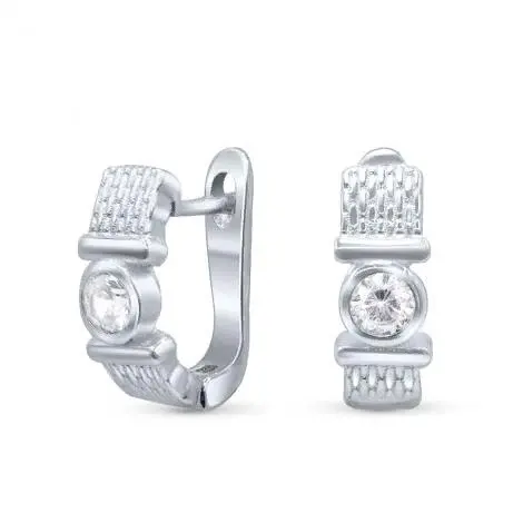 Серьги с английским замком из серебра