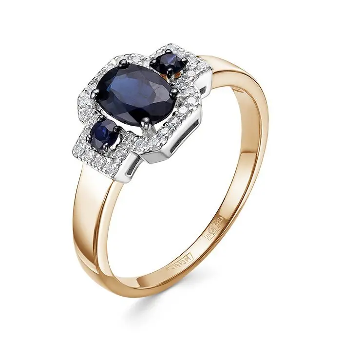 Кольцо декоративное из комбинированного золота