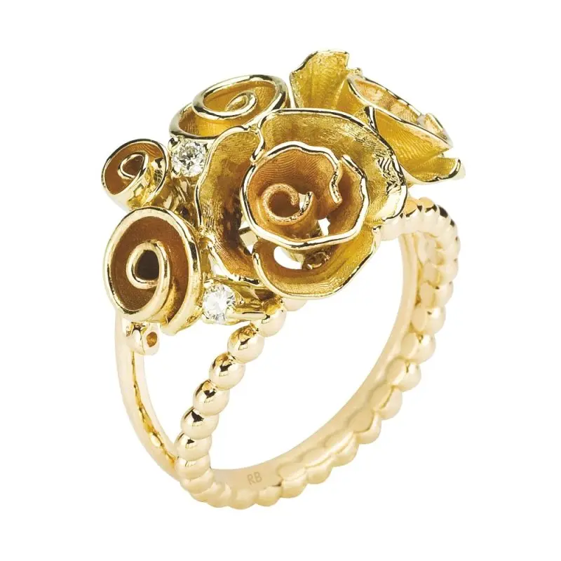 Кольцо декоративное из желтого золота