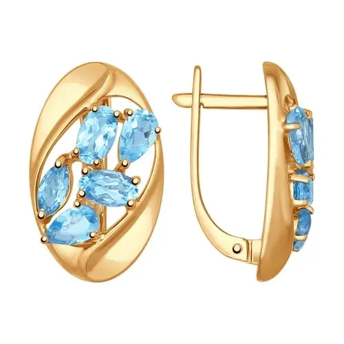 Серьги с английским замком из красного золота